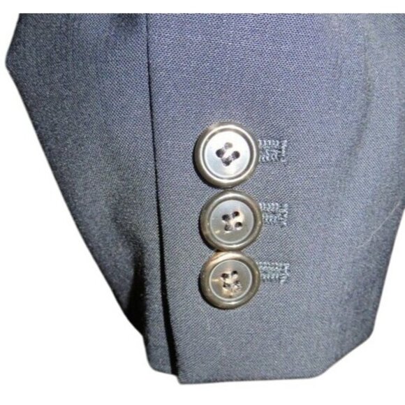 ESCADA Navy 100% Italian Wool Silk Suit Blazer Jacket size 42 US 12 - Picture 5 of 9